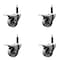 Service Caster 3'' Semi Steel Swivel 3/4'' Expanding Stem Caster Set Total Lock Brake, 4PK SCC-EXTTL20S314-SSS-34-4 - alternate 1